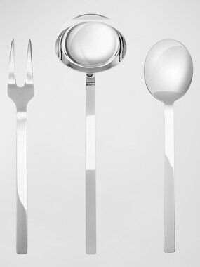 Mepra STILE by PININARINA 3 Piece Hostess Set Stile Ice Stainless Steel  NWT